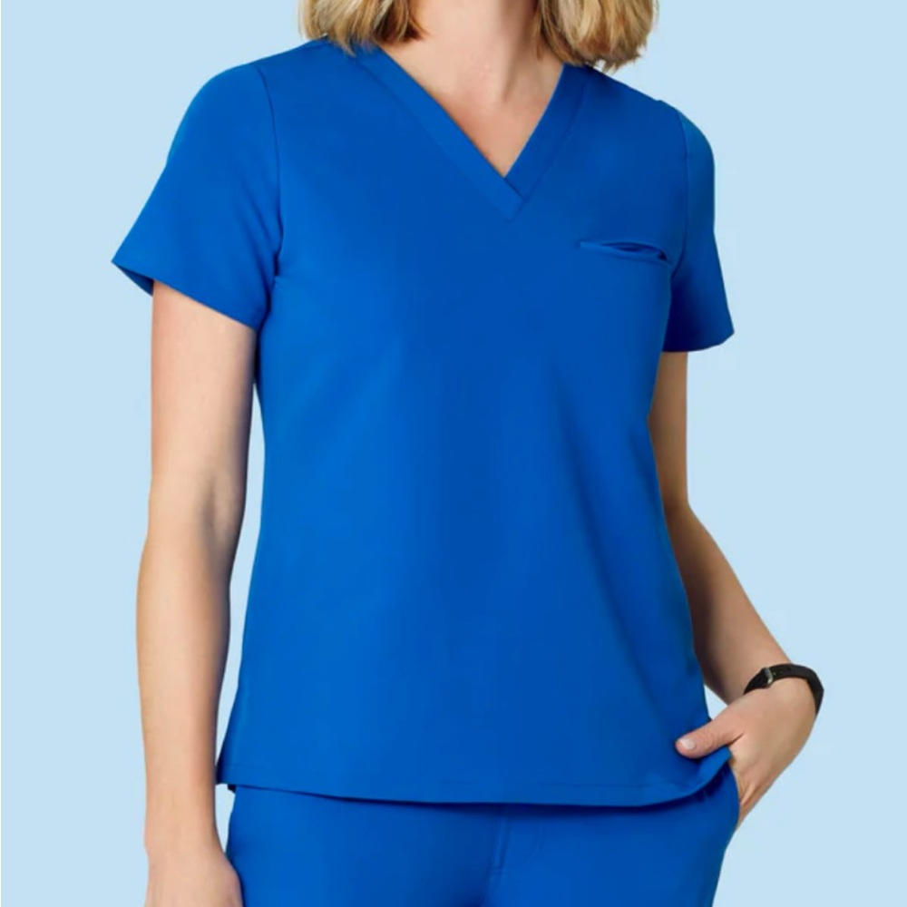 Women's Blue V-Neck Top